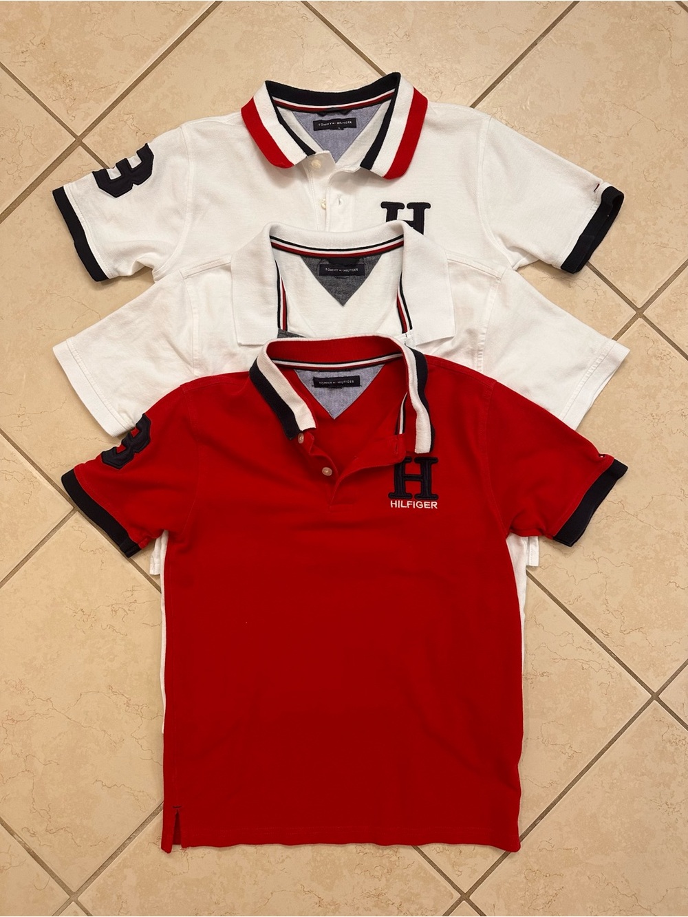 Tommy Hilfiger Kids Polo Pack - Red & White with Navy Trim